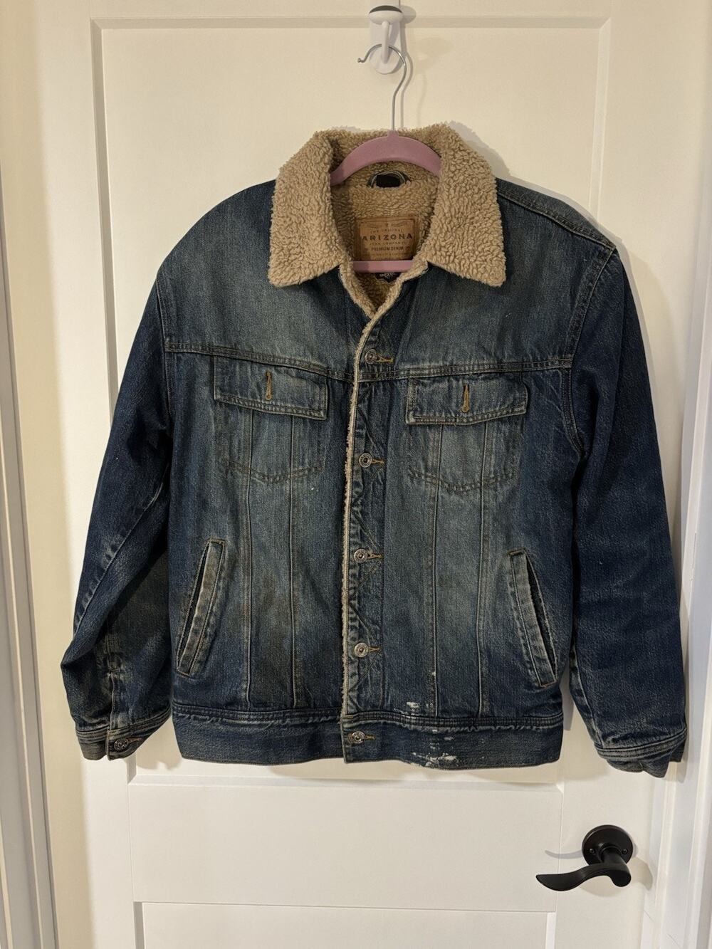 Vintage Arizona Jean Company Denim Jacket Men's Small Medium Wash Trucker Coat